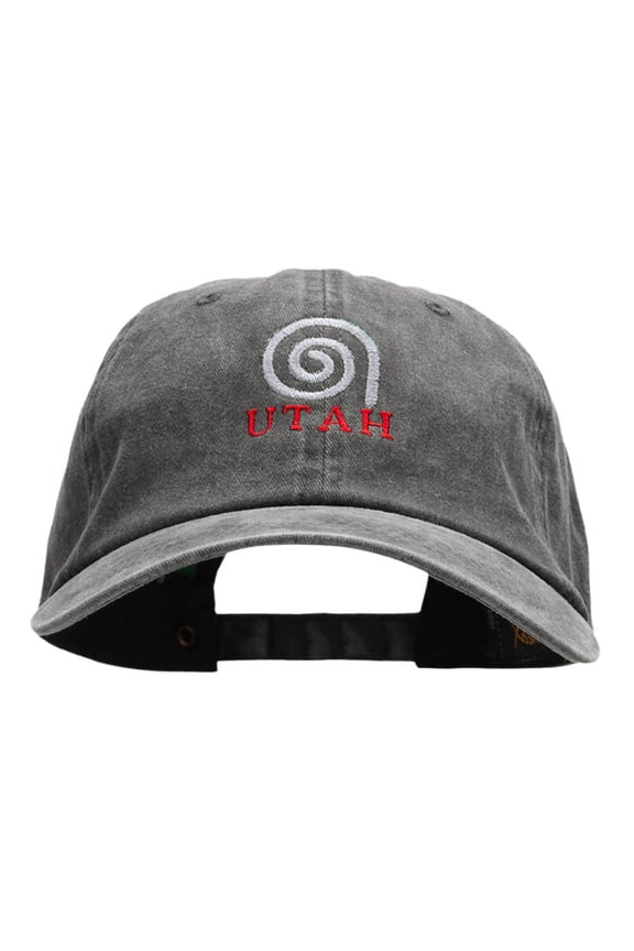 Utah Spiral Embroidered Unstructured Cotton Cap - Black OSFM