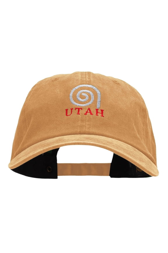 Utah Spiral Embroidered Unstructured Cotton Cap - Gold OSFM
