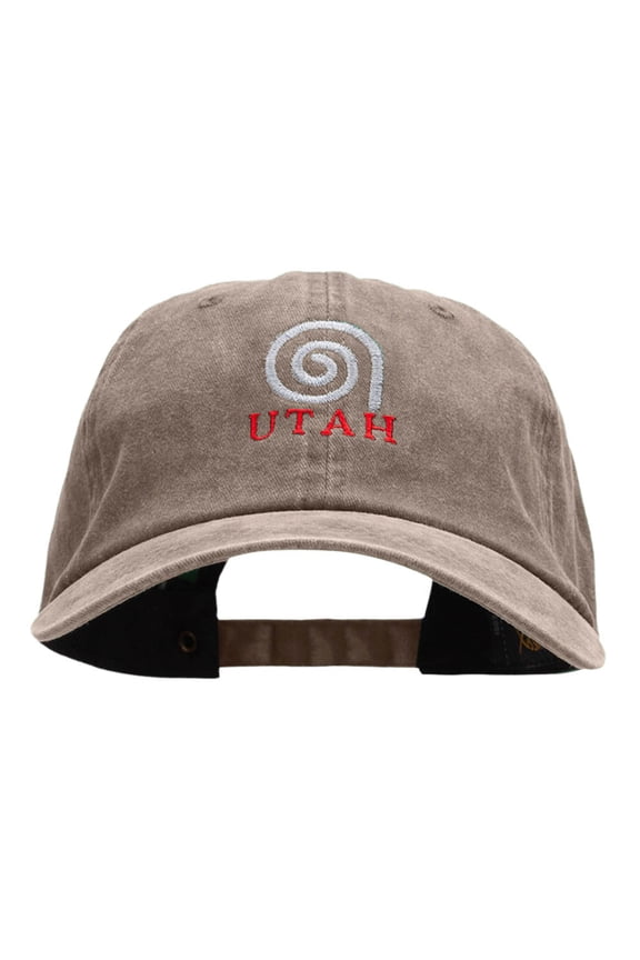 Utah Spiral Embroidered Unstructured Cotton Cap - Khaki OSFM