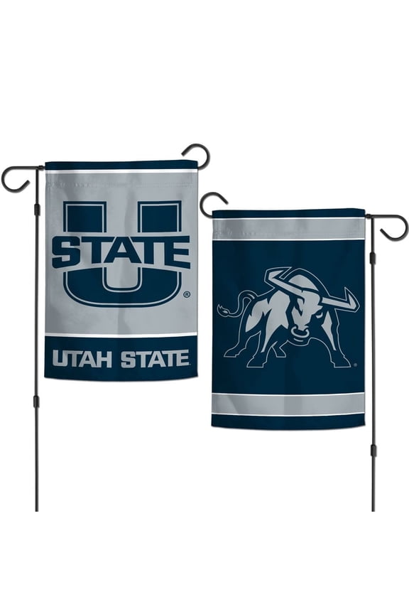 Utah State Aggies 12.5 x 18" Double Sided Yard and Garden College Banner Flag Is Printed in the USA