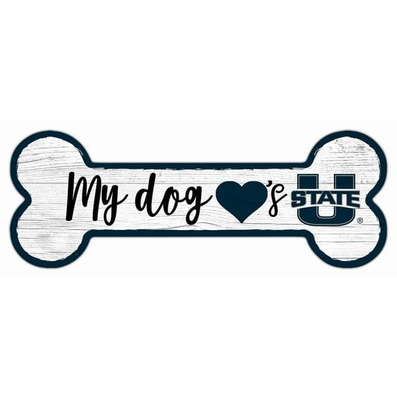 Utah State Aggies 6" x 12" Team Dog Bone Sign
