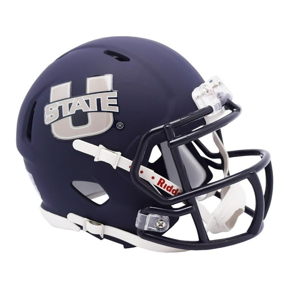 Utah State Aggies Matte Navy Riddell NCAA Speed Mini Helmet
