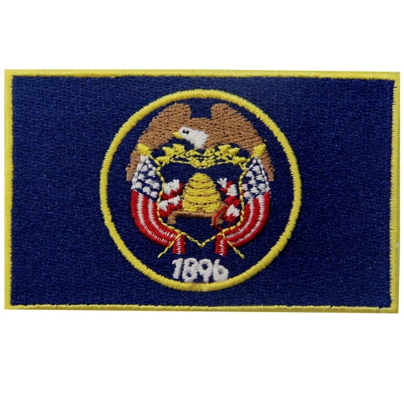 Utah State Flag Embroidered Emblem Iron On Sew On Ut Patch