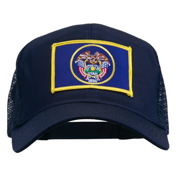 Utah State Flag Patched Mesh Cap - Navy OSFM