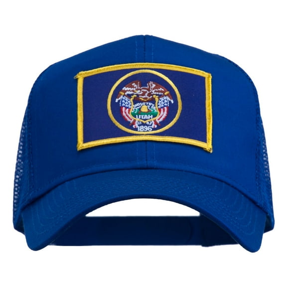Utah State Flag Patched Mesh Cap - Royal OSFM