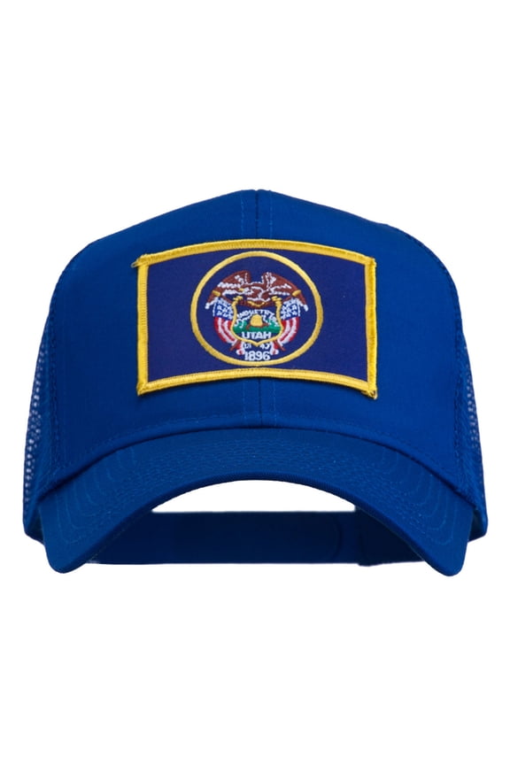 Utah State Flag Patched Mesh Cap - Royal OSFM