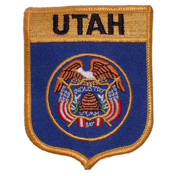 Utah State Flag Shield Patch 2 7/8" x 3 1/2"