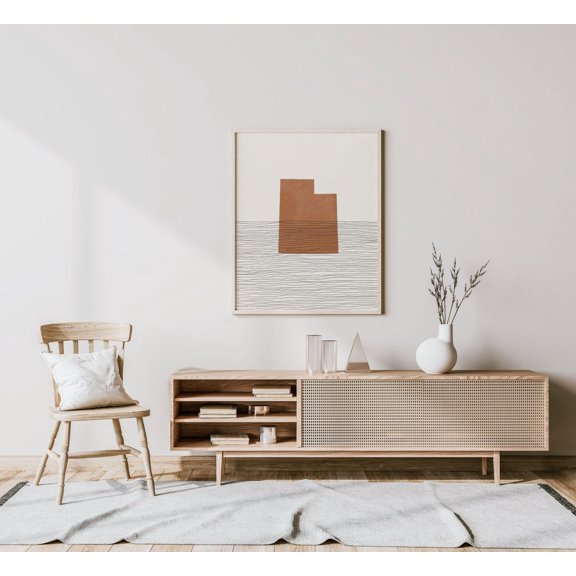 Utah State Map Wall Art Print, Mid Century Minimalist Decor