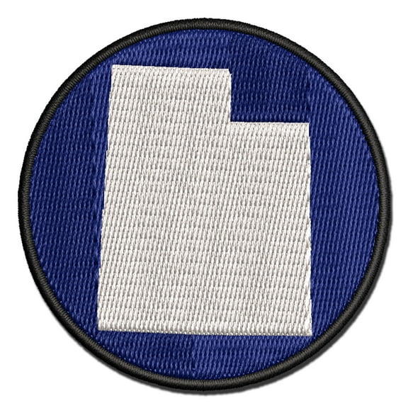 Utah State Silhouette Applique Multi-Color Embroidered Iron-On Patch - 2.0 Inch Mini
