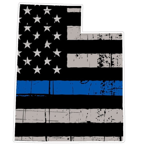 Utah State (U44) Thin Blue Line Vinyl Yeti Tumbler Decal Sticker Laptop/Netbook