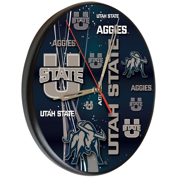 Utah State University 13" Solid Wood Clock