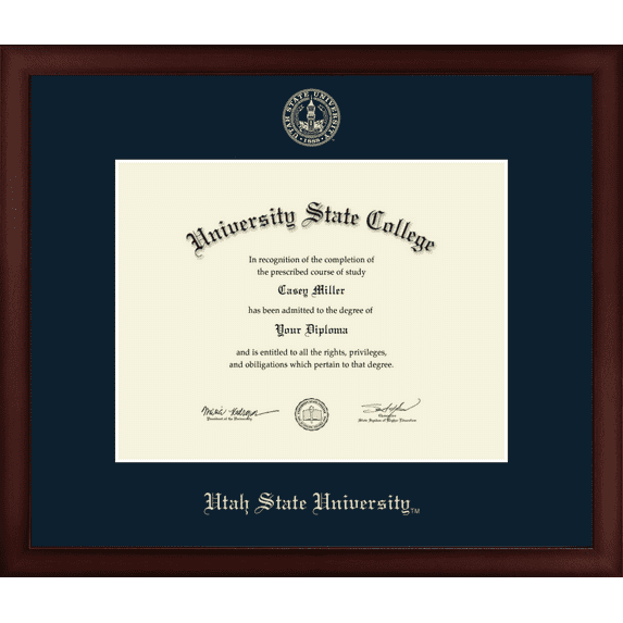 Utah State University Diploma Frame, Document Size 11" x 8.5"
