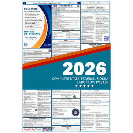 Utah State and Federal Labor Law Poster 2026 ENGLISH
