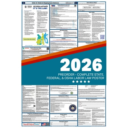 Utah State and Federal Labor Law Poster 2026 ENGLISH