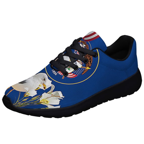 Utah Stte Seagull Bird and Sego Lily Shoes Sneakers Black Size 4