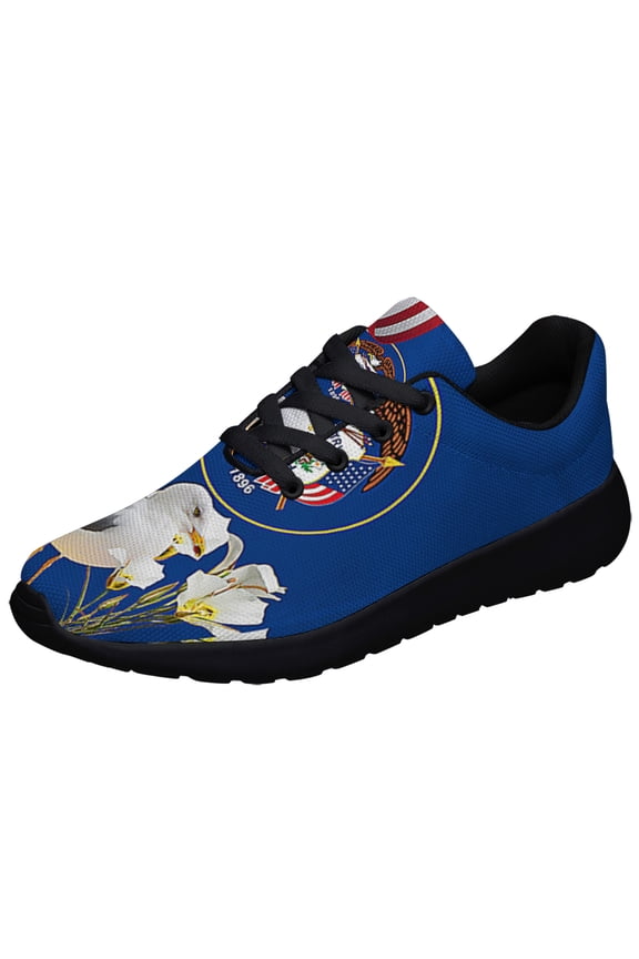 Utah Stte Seagull Bird and Sego Lily Shoes Sneakers Black Size 8