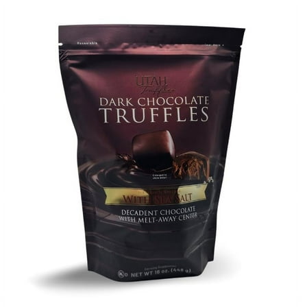 Utah Truffles Dark Chocolate Truffle, Individually Wrapped, Naturally Gluten Free, Gourmet Smooth Truffles 16Oz, 34Pieces