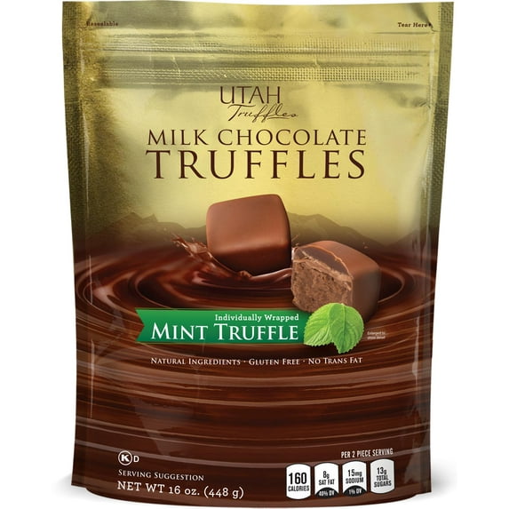 Utah Truffles Milk Chocolate Mint Truffles, 16 Ounce
