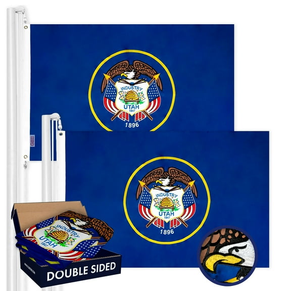 Utah UT State Flag 3x5FT 2-Pack Double-sided Embroidered Polyester By G128