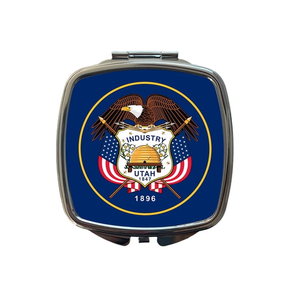 Utah UT State Flag Travel Makeup Handbag Purse Small Pocket Compact Mirror