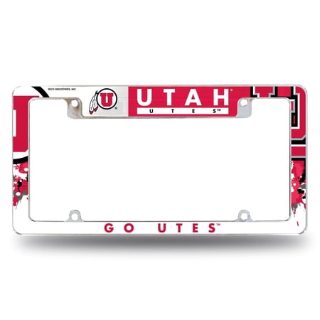 Utah Ute's Chrome Metal License Plate Frame