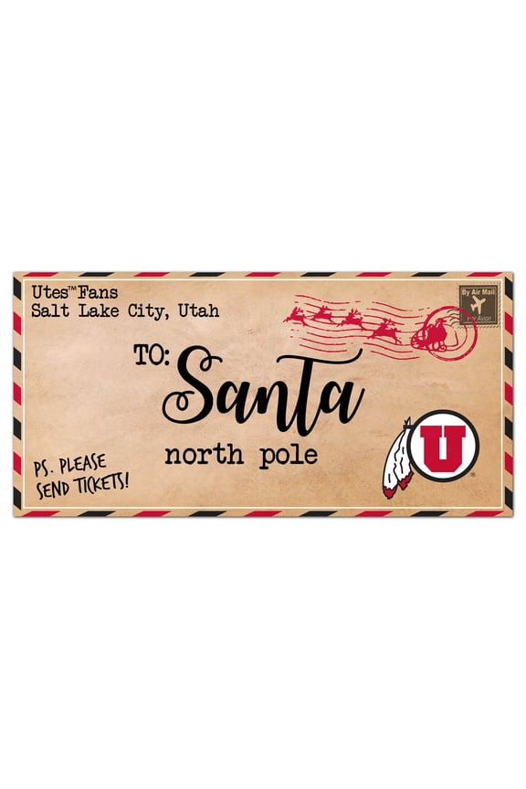 Utah Utes 6'' x 12'' Letter to Santa Sign