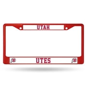 Rico Utah Utes Colored Chrome 12 x 6 Red License Plate Frame