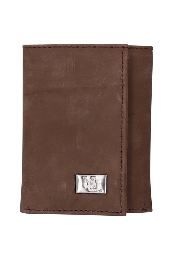 Utah Utes Leather Trifold Wallet with Concho