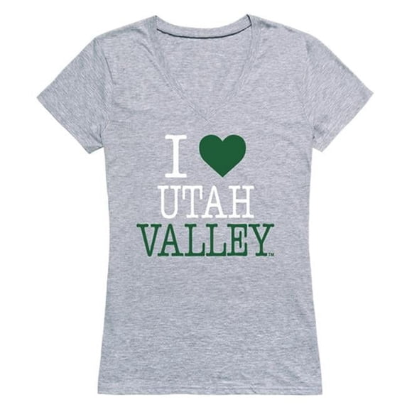 Utah Valley University I Love Women T-Shirt, Heather Grey - 2XL