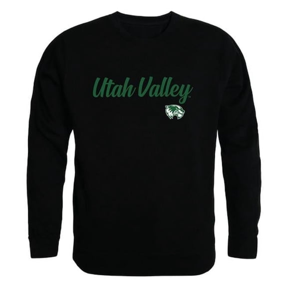 Utah Valley University Mens Script Crewneck T-Shirt, Black - Large
