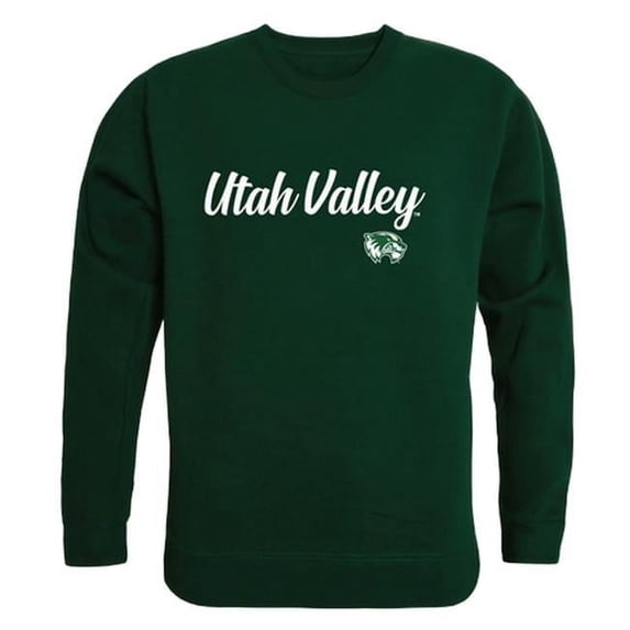Utah Valley University Mens Script Crewneck T-Shirt, Forest - Medium