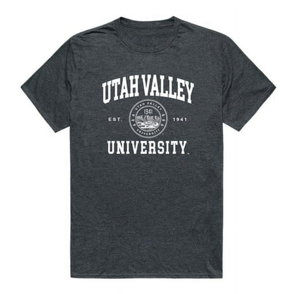 Utah Valley University Seal T-Shirt, Heather Charcoal - 2XL