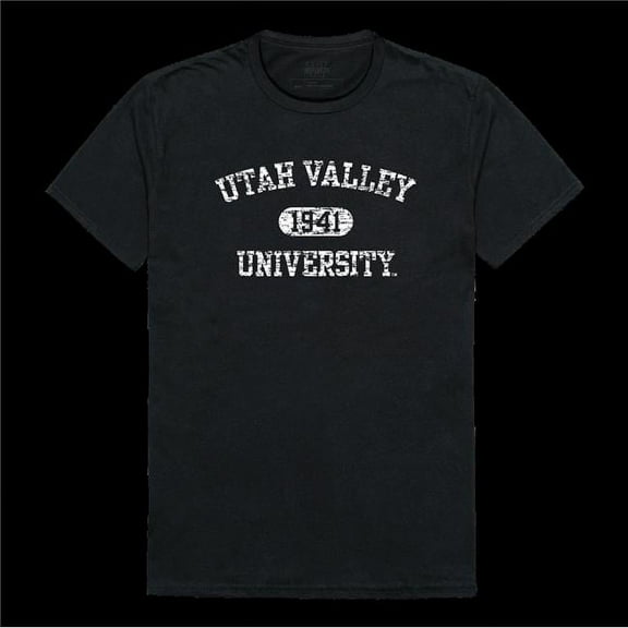 Utah Valley University Wolverines Distressed Arch College T-Shirt, Black - 2XL