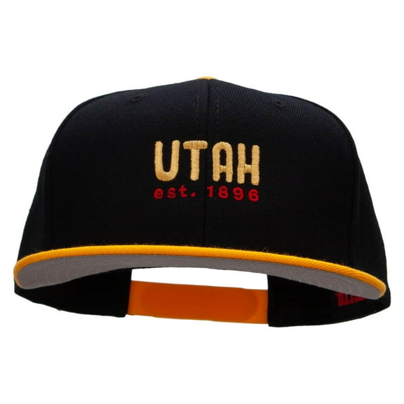 Utah Year Established Embroidered Wool Blend Pro Style 2 Tone Snapback - Gold Black OSFM