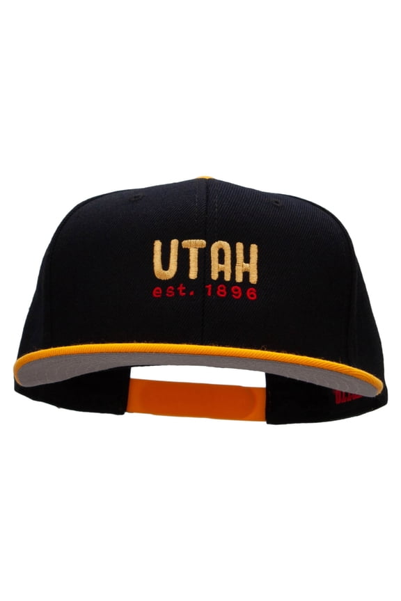 Utah Year Established Embroidered Wool Blend Pro Style 2 Tone Snapback - Gold Black OSFM