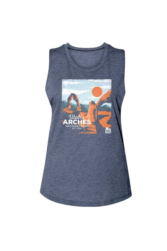 Utah's Red Arches National Park Women's Tank (NavyHeather, Women'sL)