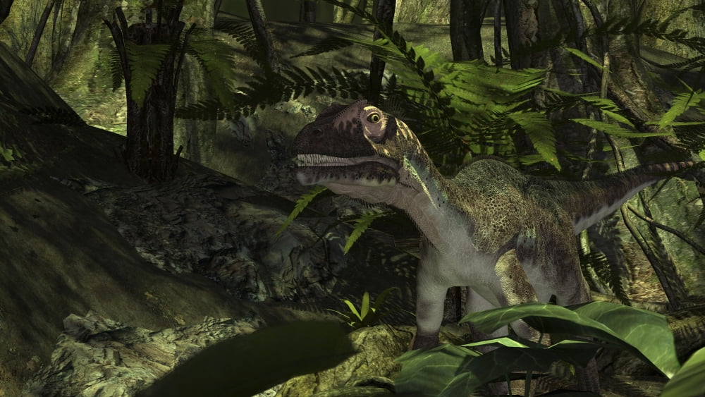 Utahraptor in a prehistoric forest Canvas Art - Kostyantyn IvanyshenStocktrek Images (38 x 22)