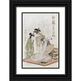 thumbnail image 1 of Utamaro, Kitagawa 17x24 Black Ornate Wood Framed with Double Matting Museum Art Print Titled - The Hour of The Dog, 1 of 4