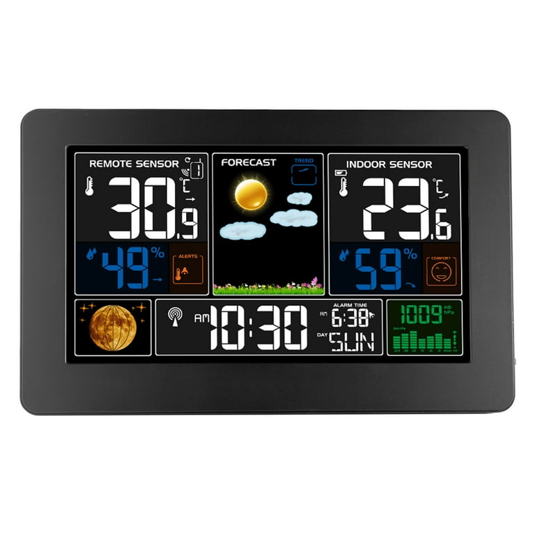 Uteam 3 In 1 Weather Station Wall Mounted Digital Hygrometer Barometer Indoor Outdoor Color Screen