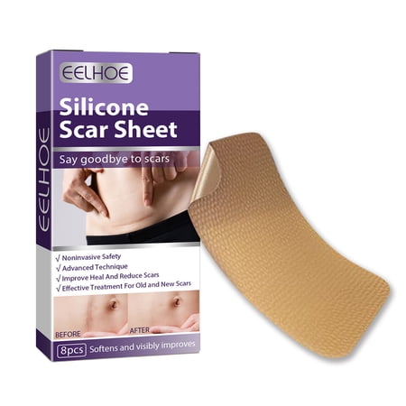 Uteam 8Pcs Silicone Scar Sheets Safety Mild Odorless Comfortable Fade Scars Heal Treatment for Old