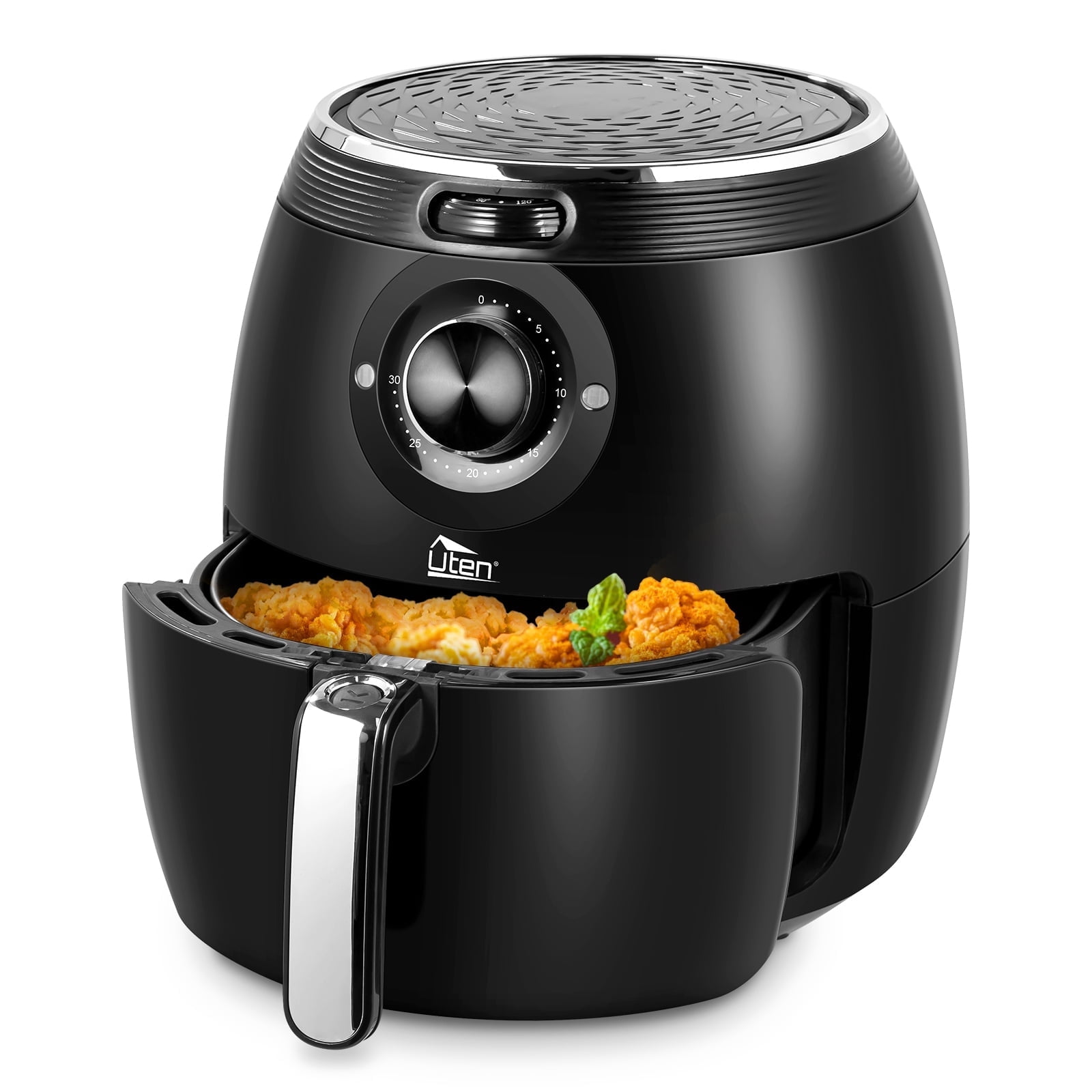 Uten 5.8 Qt Air Fryer, 1700 W 8-in-1 Oil-Free Air Fryer with Nonstick Basket, Black