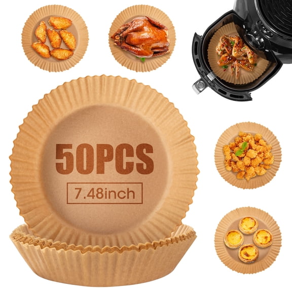 Uten Air Fryer Liners, Disposable Non-Stick Paper Liner for Oven, Air Fryer (50 Pcs -7.48 inch)