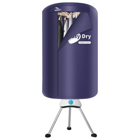 Uten Compact Ventless Clothes Dryer, Portable Foldable Drying Machine with Electric Heater for Efficient Laundry Care, Blue
