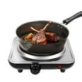 thumbnail image 1 of Uten Electric Single Burner, 1000W Cooktop with 6" Cast Iron Hot Plate for Frying, Cooking, Silver, 1 of 12