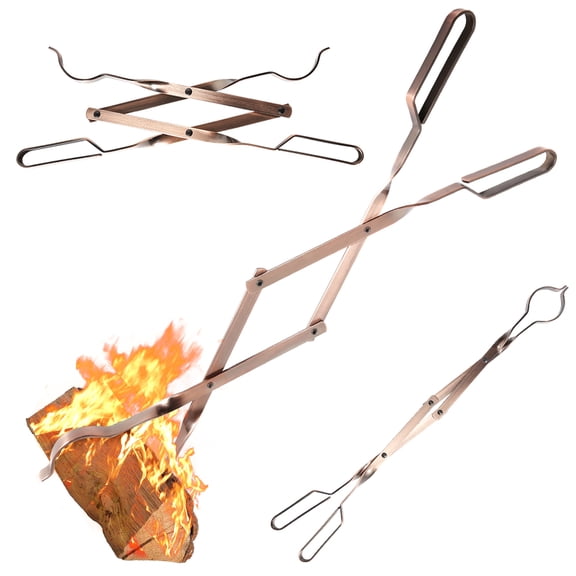 Vowella 26" Stainless Steel Fire Tongs, Heavy Duty Log Grabber for Fire Pit, Fireplace, Campfire, Rust-Resistant Firewood Tongs, Outdoor & Indoor Fire Pit Tools