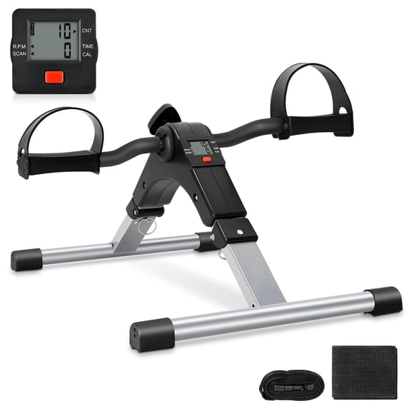 Vowella Pedal Exerciser, Mini Exercise Bike for Arm Leg Workout, Under Desk Exercise Bicycles