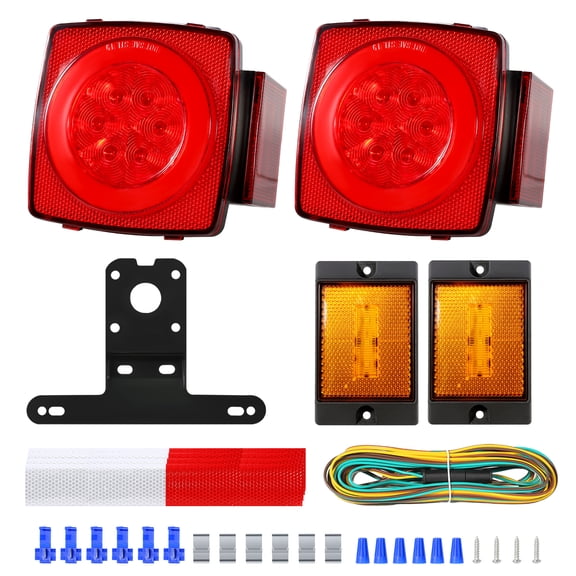 Uten Trailer Lights Kit, Truck Taillight, For Trailers, Left and Right Waterproof Submersible for Trailers, Trailer Truck Camper RV Snowmobile, Added Atomizing Ring