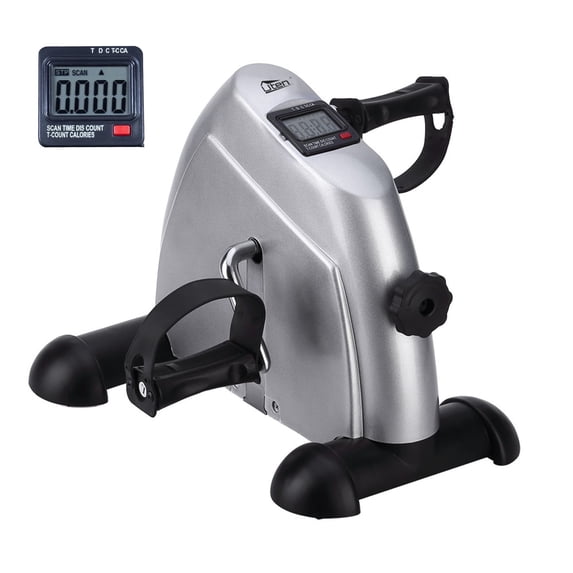 Uten Under Desk Bike Pedal Exerciser, Indoor Cycling & Mini Exercise Bike for Legs & Arms for Home Office, 240 lb Capacity, Silver