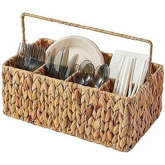 Utensil Caddy, Utensil Basket for Table,Napkin and Utensil Holder, Silverware Caddy, Cutlery Holder, Utensil Holder for Party, Picnic Caddy for Plates and Utensils…