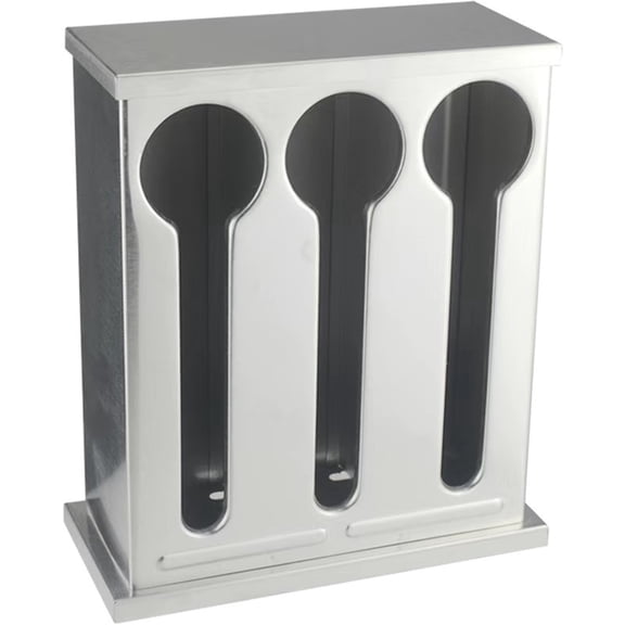 Utensil Dispenser, 3 Compartment Stainless Cutlery Organizer, Plastic Silverware Holder Caddy, Forks Spoons Knives Dispenser, Flatware Organizer for Restaurant Party Buffet Table Kitchen CounterTop